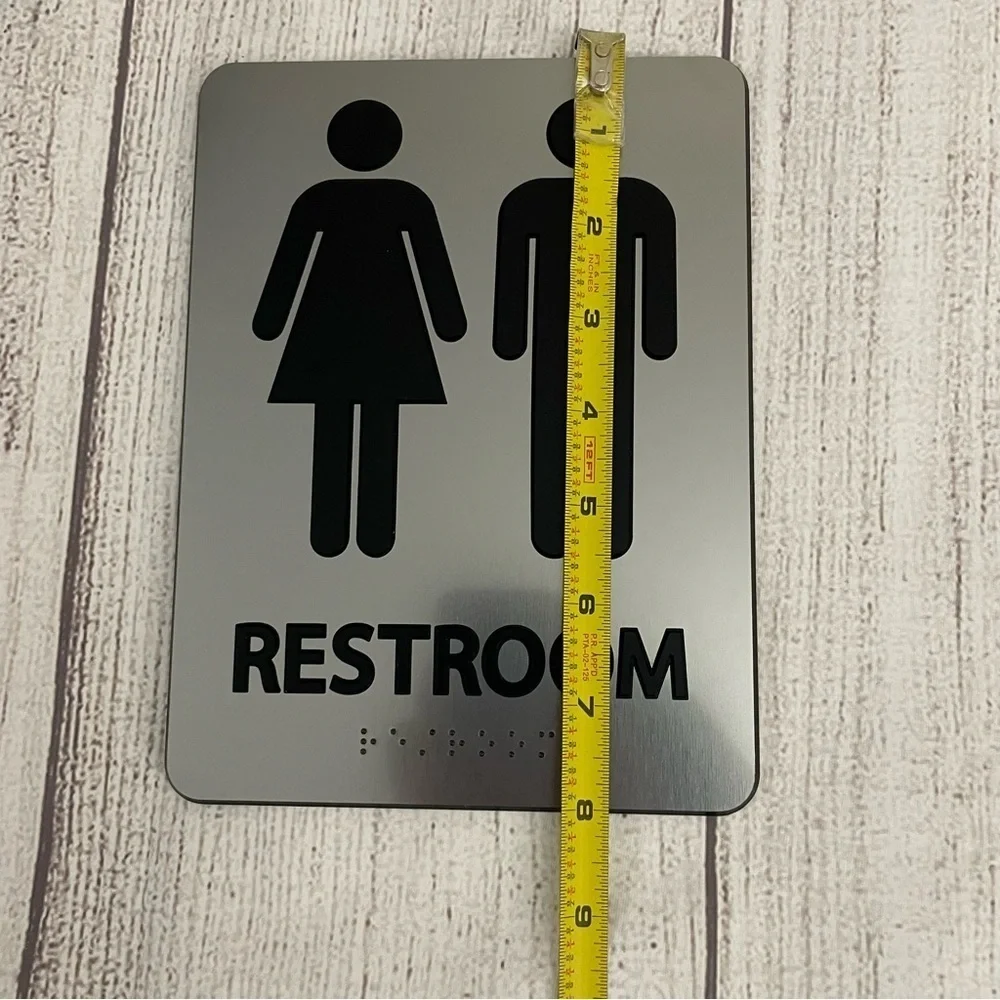 Black & Silver Restroom Sign